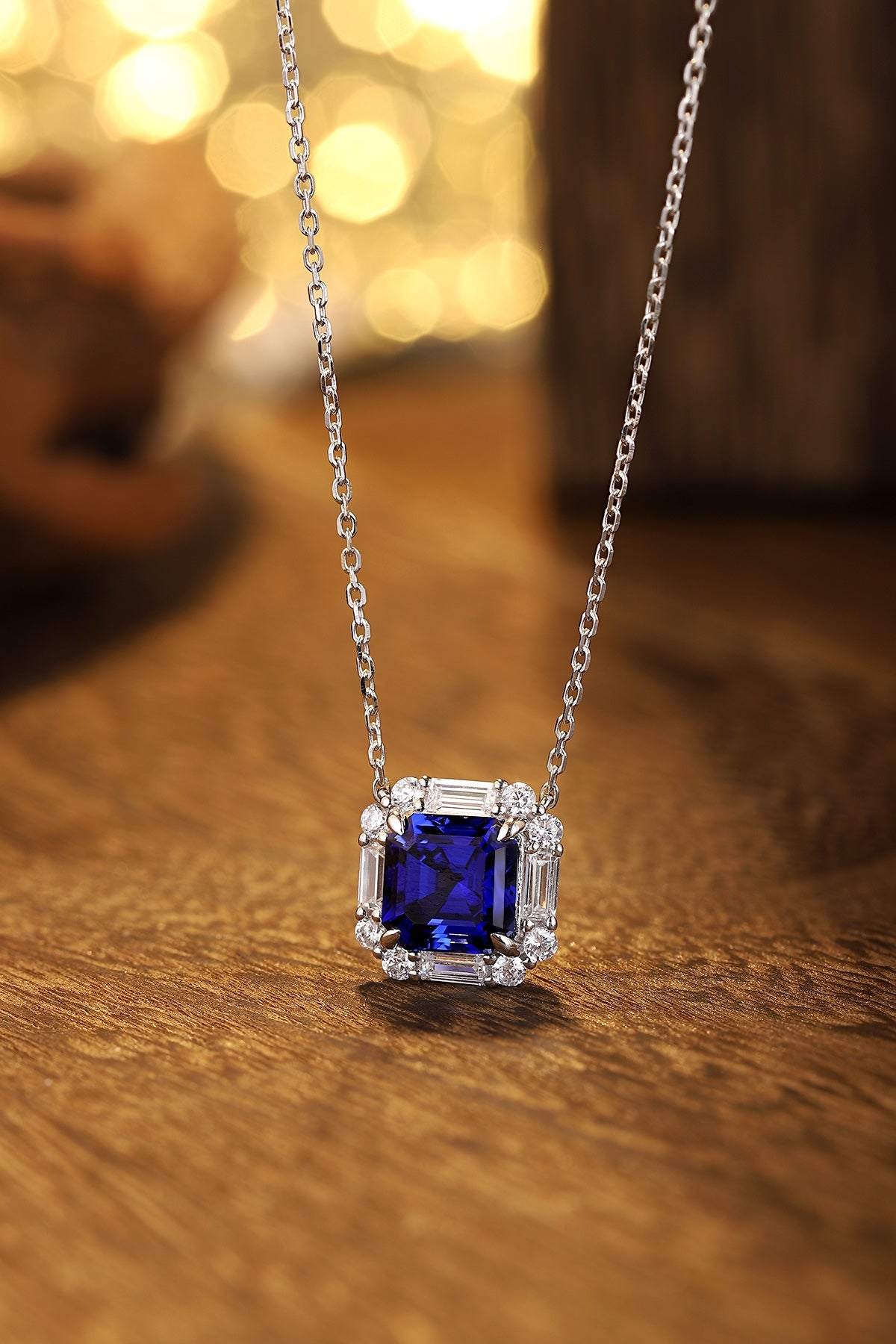 Pirmiana 2024 New Fashion S925 Silver Necklace 3.4ct Lab Grown Sapphire Pendants Necklace Jewelry For Wedding Party Gift