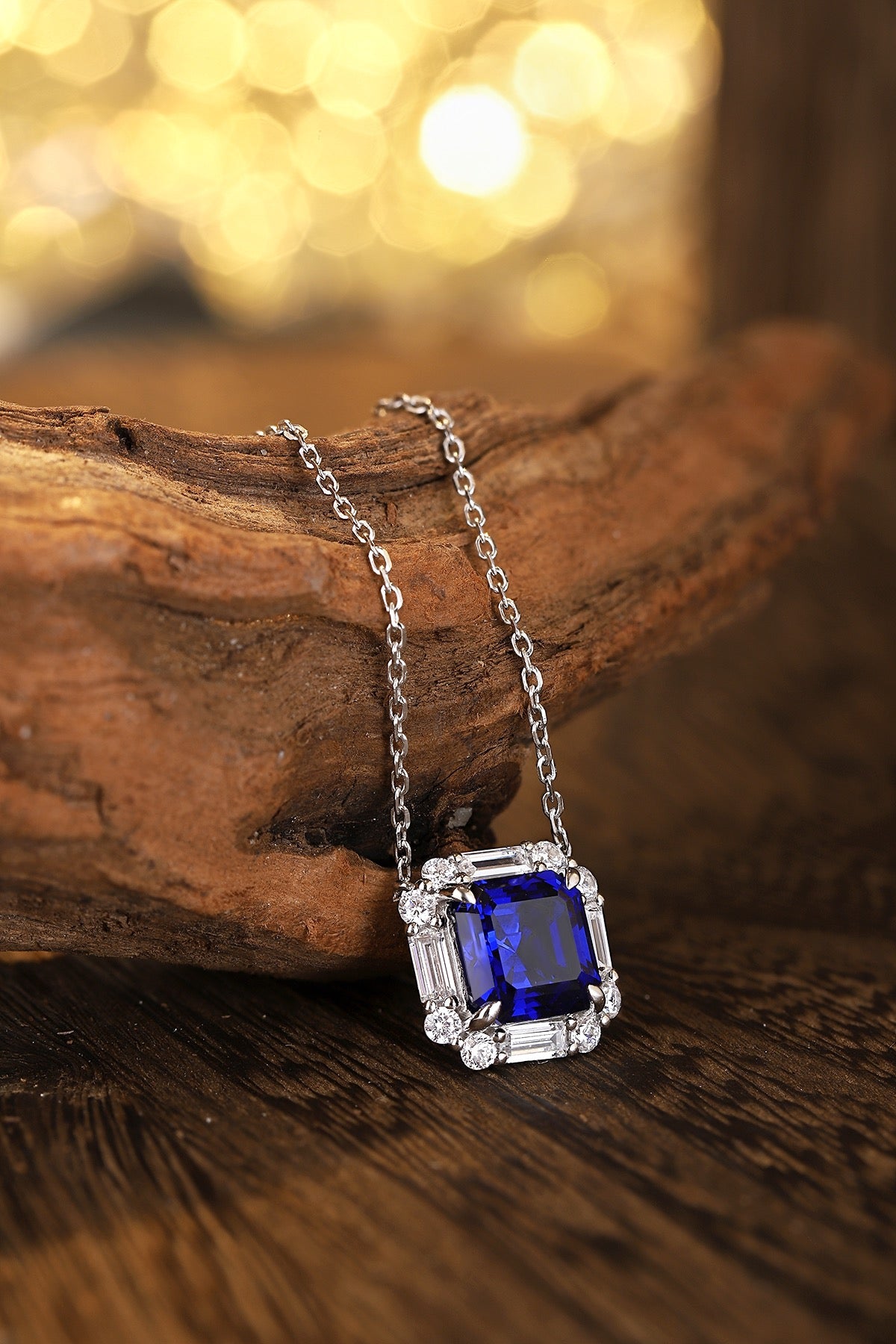 Pirmiana 2024 New Fashion S925 Silver Necklace 3.4ct Lab Grown Sapphire Pendants Necklace Jewelry For Wedding Party Gift