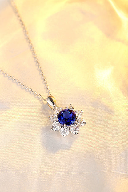 Pirmiana 2024 New Fashion S925 Silver Necklace 3.984ct Lab Grown Sapphire Pendants Necklace Jewelry For Wedding Party Gift