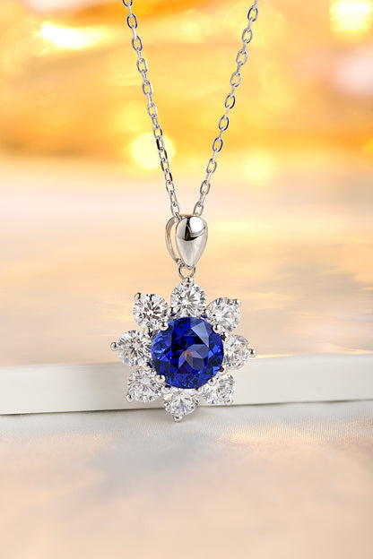 Pirmiana 2024 New Fashion S925 Silver Necklace 3.984ct Lab Grown Sapphire Pendants Necklace Jewelry For Wedding Party Gift