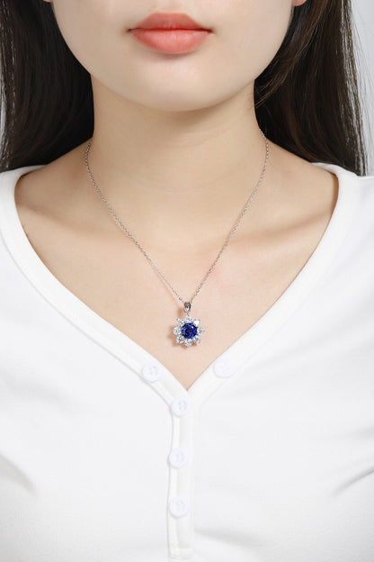 Pirmiana 2024 New Fashion S925 Silver Necklace 3.984ct Lab Grown Sapphire Pendants Necklace Jewelry For Wedding Party Gift