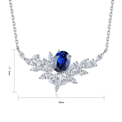 Pirmiana 2024 New Fashion S925 Silver Necklace 2.4ct Lab Grown Sapphire Pendants Necklace Jewelry For Wedding Party Gift