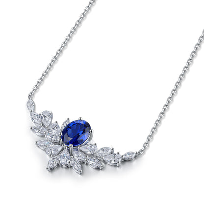 Pirmiana 2024 New Fashion S925 Silver Necklace 2.4ct Lab Grown Sapphire Pendants Necklace Jewelry For Wedding Party Gift