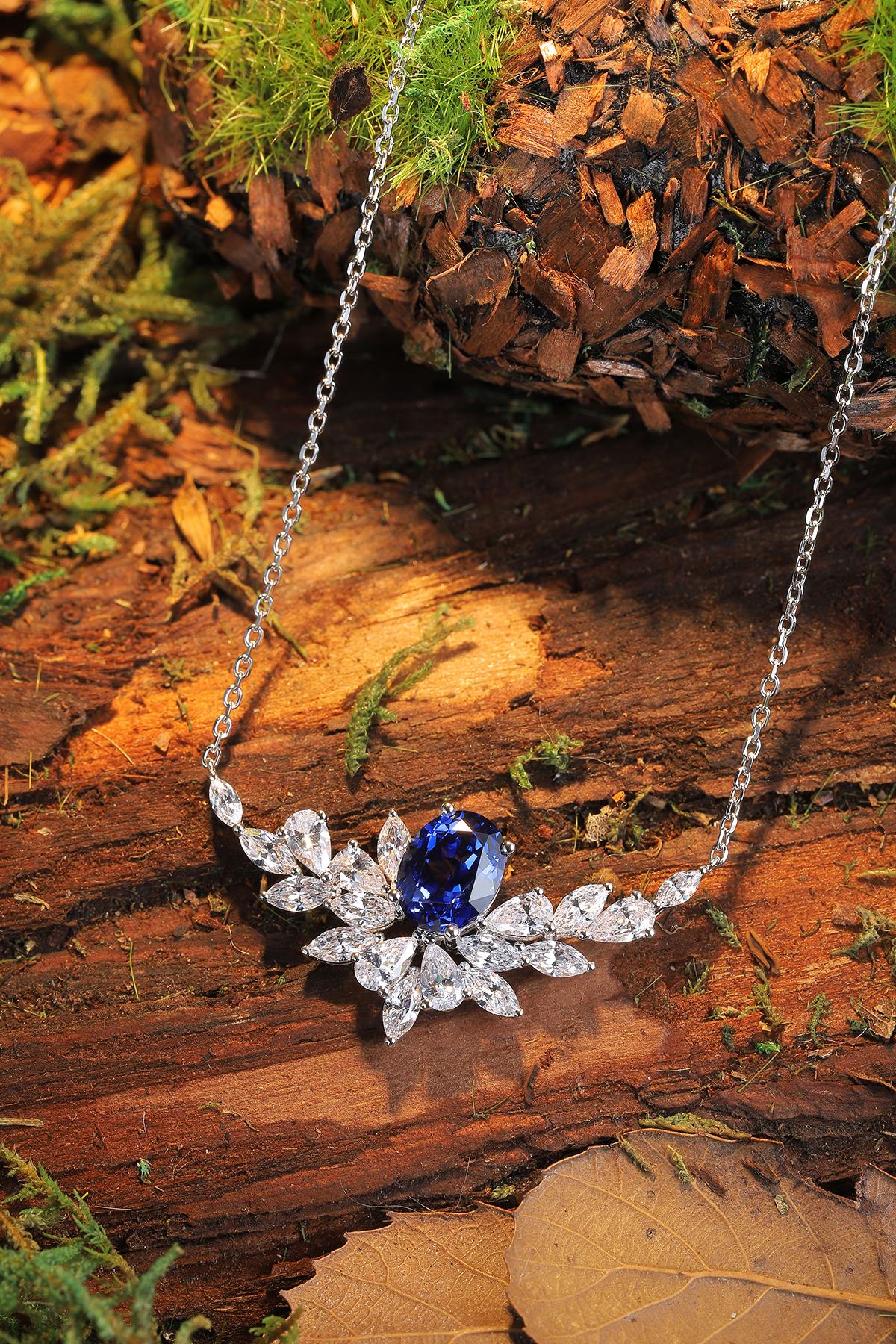Pirmiana 2024 New Fashion S925 Silver Necklace 2.4ct Lab Grown Sapphire Pendants Necklace Jewelry For Wedding Party Gift