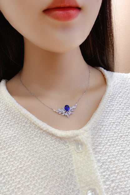 Pirmiana 2024 New Fashion S925 Silver Necklace 2.4ct Lab Grown Sapphire Pendants Necklace Jewelry For Wedding Party Gift