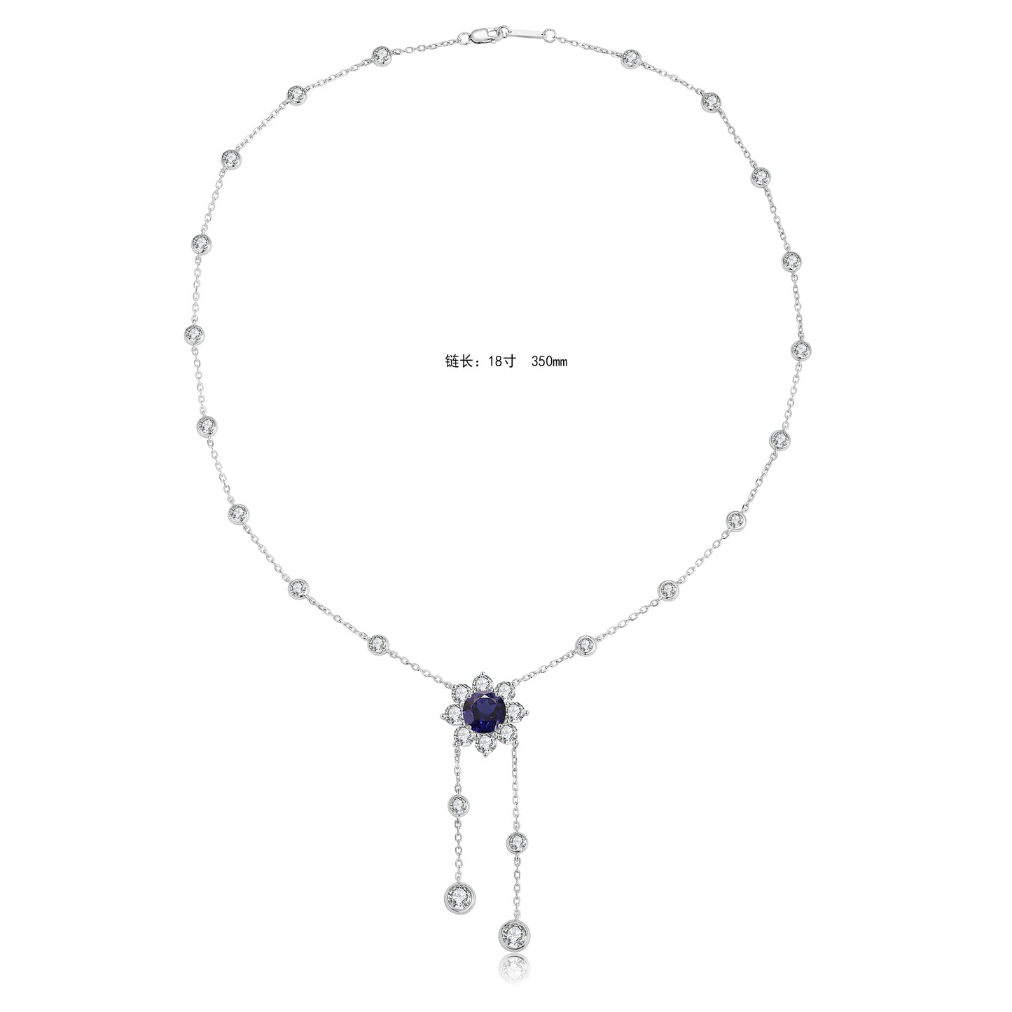 Pirmiana 2024 New Fashion S925 Silver Necklace 3.68ct Lab Grown Sapphire Pendants Necklace Jewelry For Wedding Party Gift