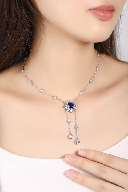 Pirmiana 2024 New Fashion S925 Silver Necklace 3.68ct Lab Grown Sapphire Pendants Necklace Jewelry For Wedding Party Gift
