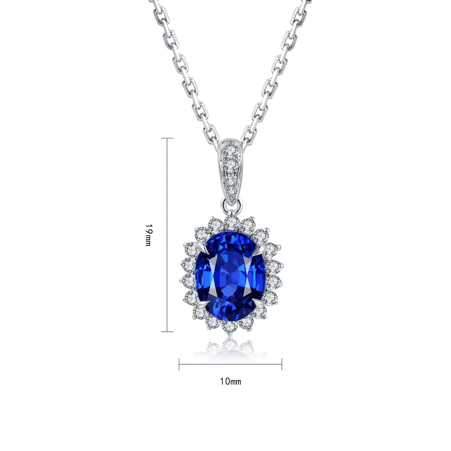 Pirmiana 2024 New Fashion S925 Silver Necklace 2.01ct Lab Grown Sapphire Pendants Necklace Jewelry For Wedding Party Gift