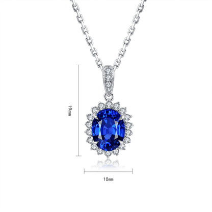 Pirmiana 2024 New Fashion S925 Silver Necklace 2.01ct Lab Grown Sapphire Pendants Necklace Jewelry For Wedding Party Gift