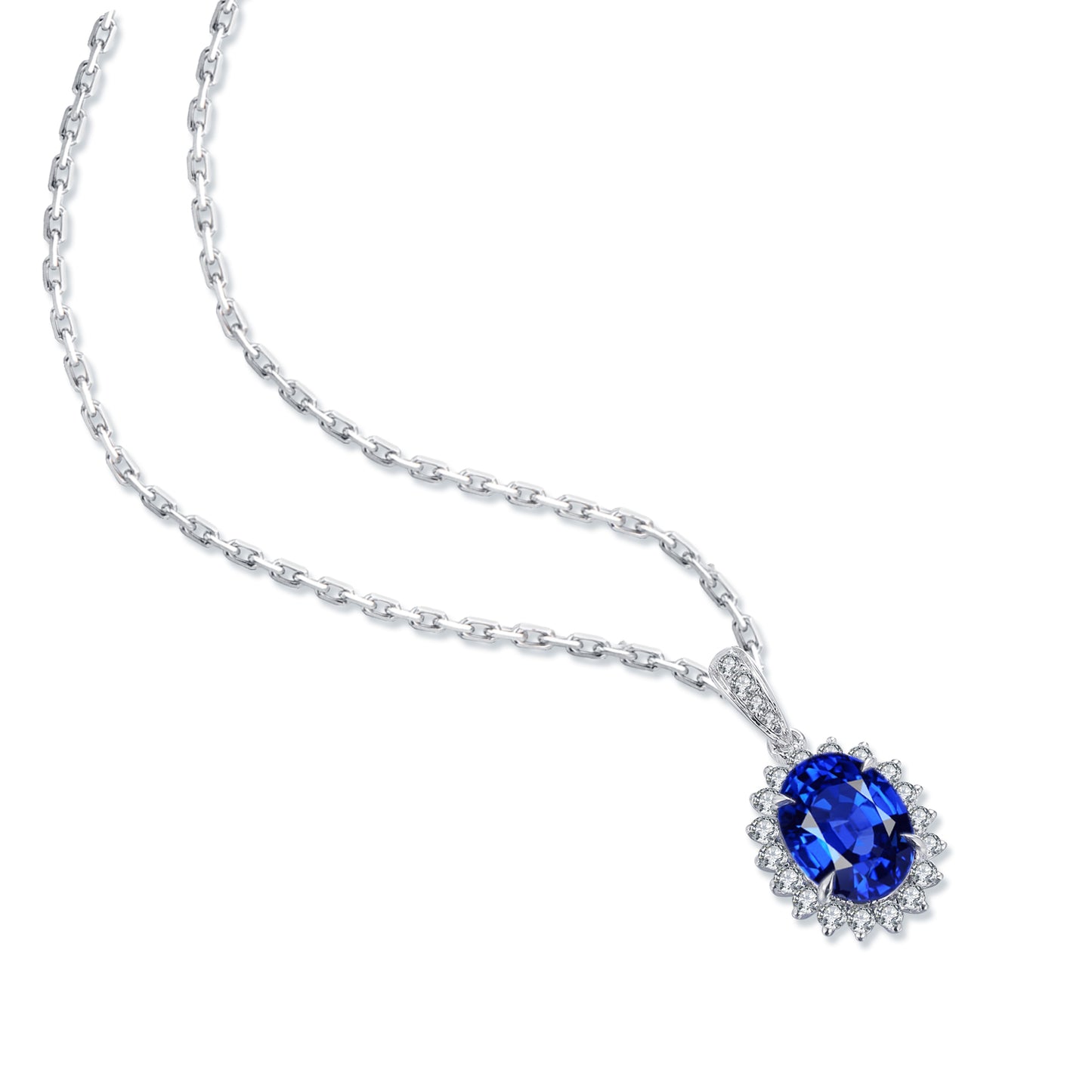 Pirmiana 2024 New Fashion S925 Silver Necklace 2.01ct Lab Grown Sapphire Pendants Necklace Jewelry For Wedding Party Gift