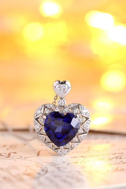 Pirmiana 2024 New Fashion S925 Silver Necklace 7.14ct Lab Grown Sapphire Pendants Necklace Jewelry For Wedding Party Gift