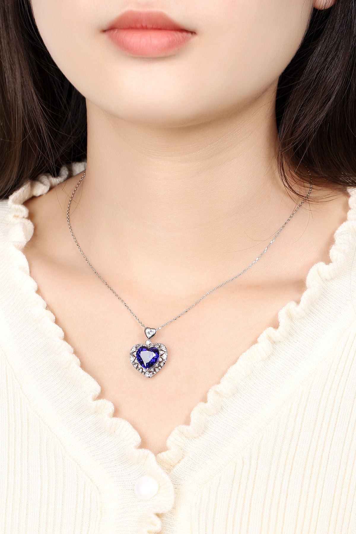 Pirmiana 2024 New Fashion S925 Silver Necklace 7.14ct Lab Grown Sapphire Pendants Necklace Jewelry For Wedding Party Gift