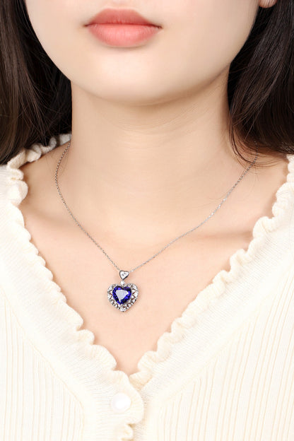 Pirmiana 2024 New Fashion S925 Silver Necklace 7.14ct Lab Grown Sapphire Pendants Necklace Jewelry For Wedding Party Gift