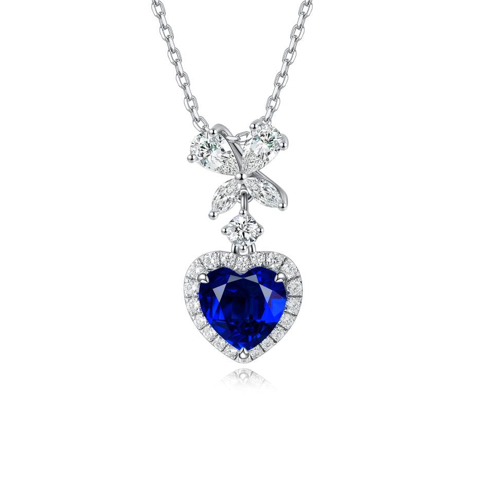 Pirmiana 2024 New Fashion S925 Silver Necklace 2.63ct Lab Grown Sapphire Pendants Necklace Jewelry For Wedding Party Gift