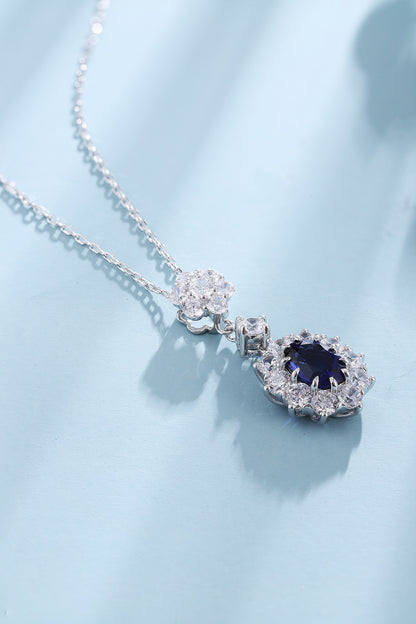 Pirmiana 2024 New Fashion S925 Silver Necklace 2.48ct Lab Grown Sapphire Pendants Necklace Jewelry For Wedding Party Gift