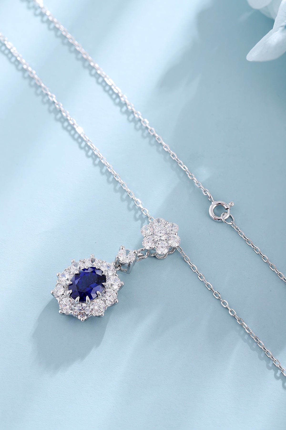 Pirmiana 2024 New Fashion S925 Silver Necklace 2.48ct Lab Grown Sapphire Pendants Necklace Jewelry For Wedding Party Gift