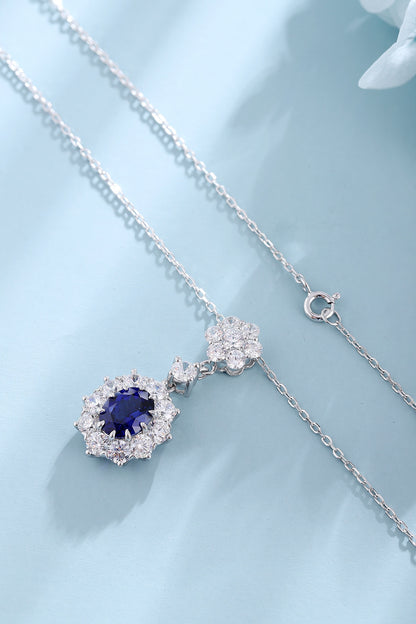 Pirmiana 2024 New Fashion S925 Silver Necklace 2.48ct Lab Grown Sapphire Pendants Necklace Jewelry For Wedding Party Gift