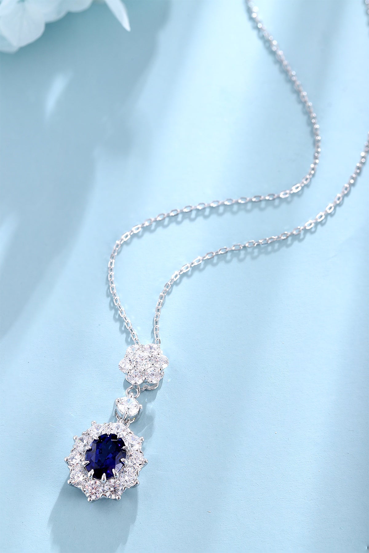 Pirmiana 2024 New Fashion S925 Silver Necklace 2.48ct Lab Grown Sapphire Pendants Necklace Jewelry For Wedding Party Gift