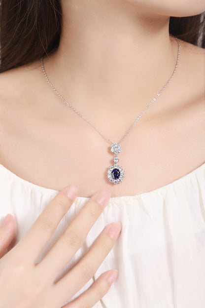 Pirmiana 2024 New Fashion S925 Silver Necklace 2.48ct Lab Grown Sapphire Pendants Necklace Jewelry For Wedding Party Gift