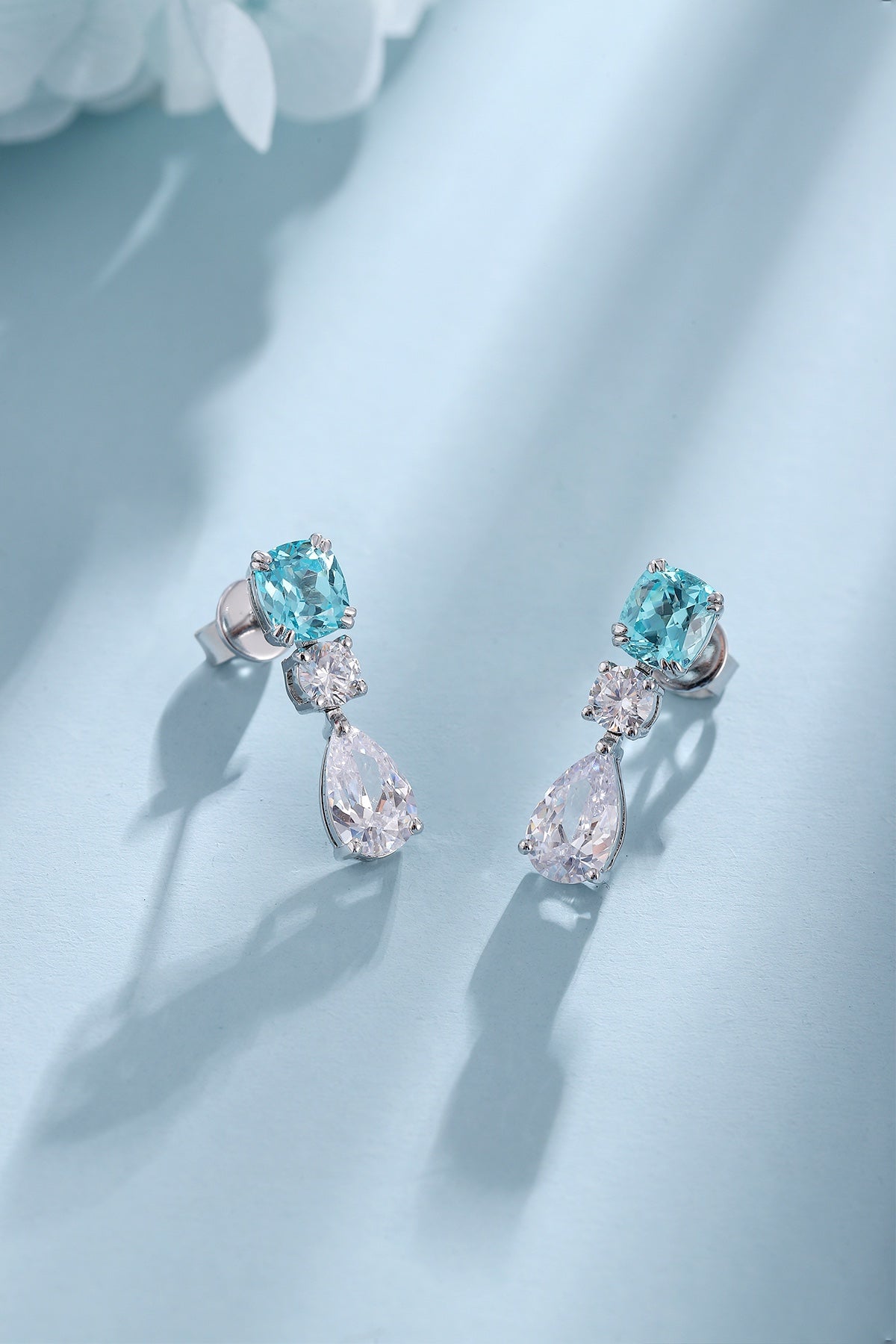 Pirmiana Hot Sale 2.51ct Lab Grown Paraiba Sapphire Earrings S925 Silver Jewelry Engagement Women