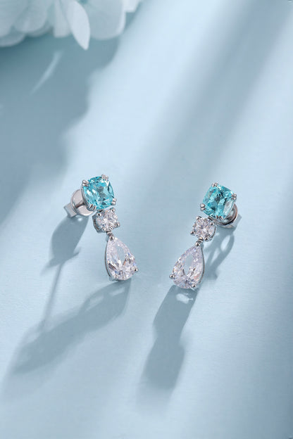 Pirmiana Hot Sale 2.51ct Lab Grown Paraiba Sapphire Earrings S925 Silver Jewelry Engagement Women
