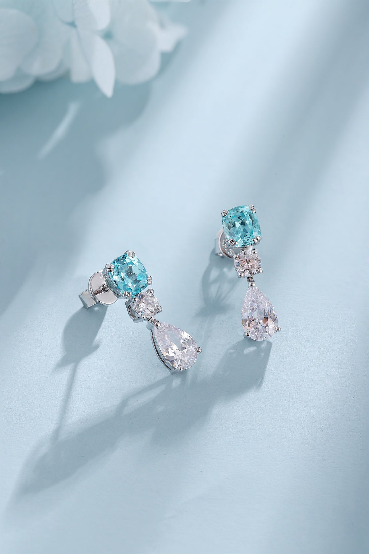 Pirmiana Hot Sale 2.51ct Lab Grown Paraiba Sapphire Earrings S925 Silver Jewelry Engagement Women