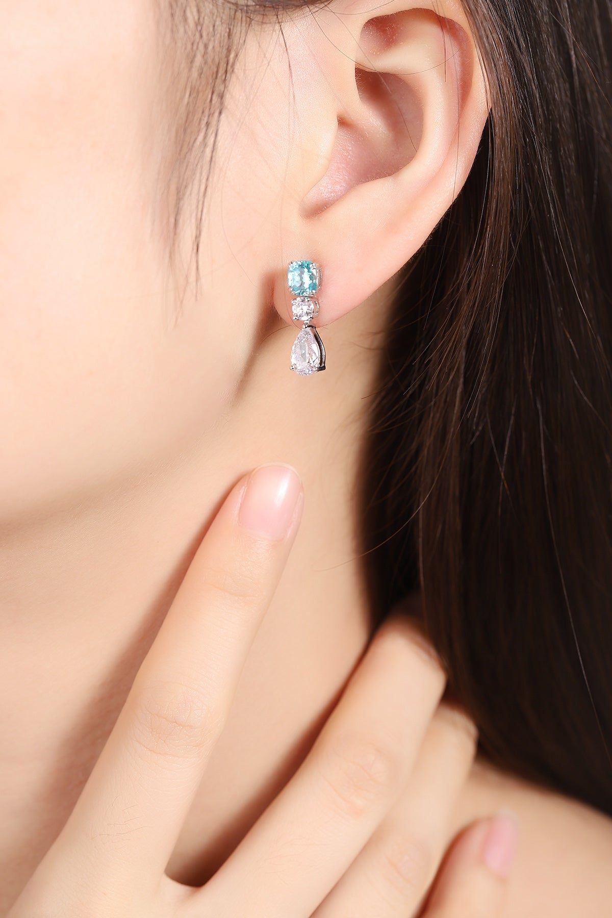 Pirmiana Hot Sale 2.51ct Lab Grown Paraiba Sapphire Earrings S925 Silver Jewelry Engagement Women