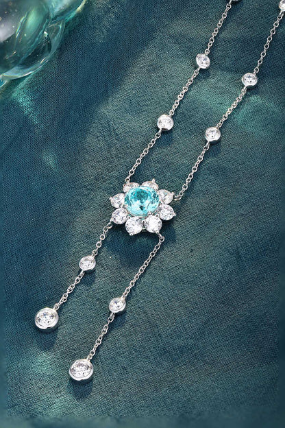 Pirmiana 5.02ct Lab Grown Paraiba Sapphire Pendant Necklace S925 Silver Lab Gemstone Jewelry Women