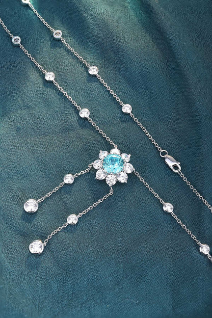 Pirmiana 5.02ct Lab Grown Paraiba Sapphire Pendant Necklace S925 Silver Lab Gemstone Jewelry Women
