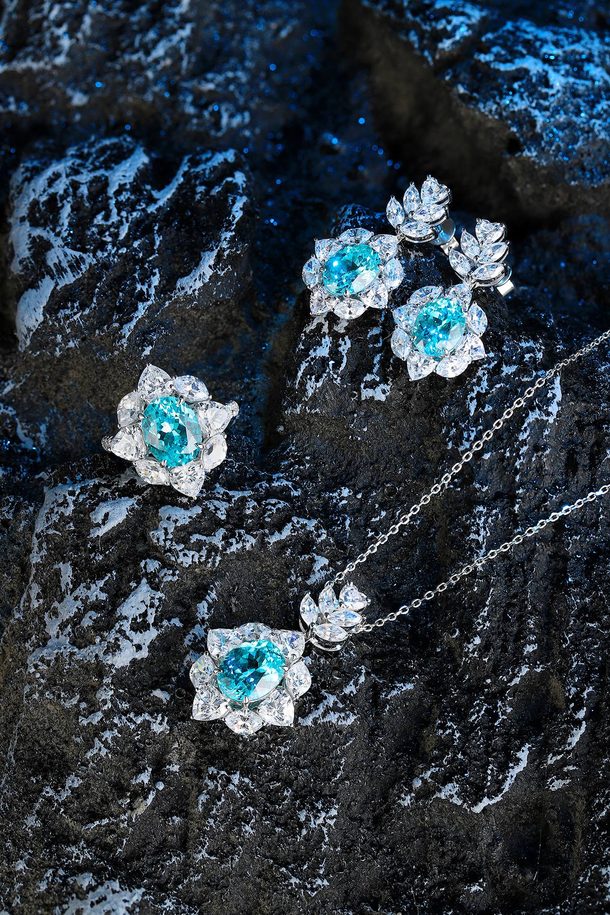 Pirmiana 4.64ct Lab Grown Paraiba Sapphire Pendant Necklace S925 Silver Lab Gemstone Jewelry Women