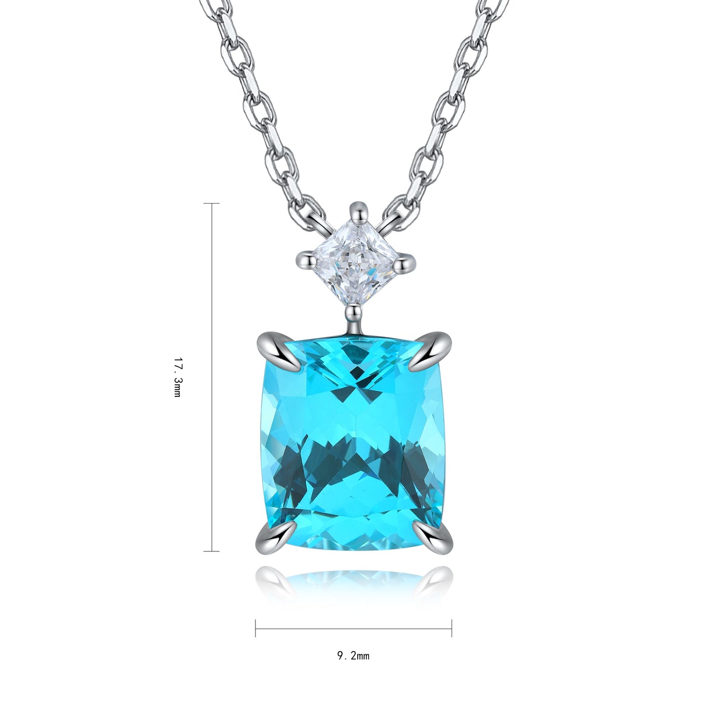 Pirmiana 6.74ct Lab Grown Paraiba Sapphire Pendant Necklace S925 Silver Lab Gemstone Jewelry Women