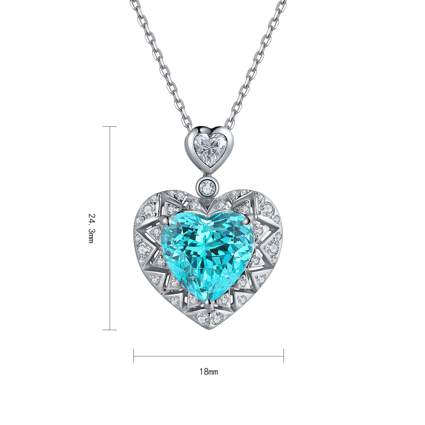 Pirmiana 2.57ct Lab Grown Paraiba Sapphire Pendant Necklace S925 Silver Lab Gemstone Jewelry Women