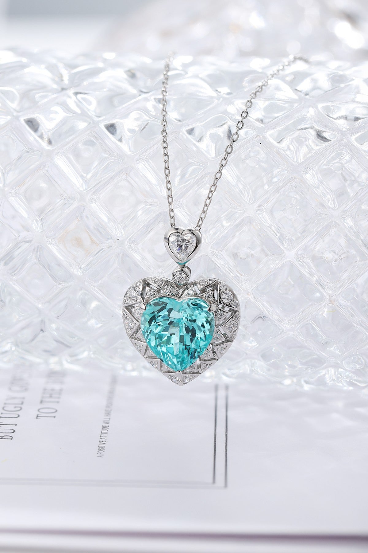 Pirmiana 2.57ct Lab Grown Paraiba Sapphire Pendant Necklace S925 Silver Lab Gemstone Jewelry Women