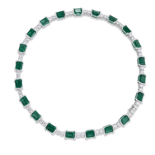 Pirmiana New Fashion 46.67ct Lab Grown Emerald Pendant Necklace S925 Silver Jewelry for Woman Gift Pendants