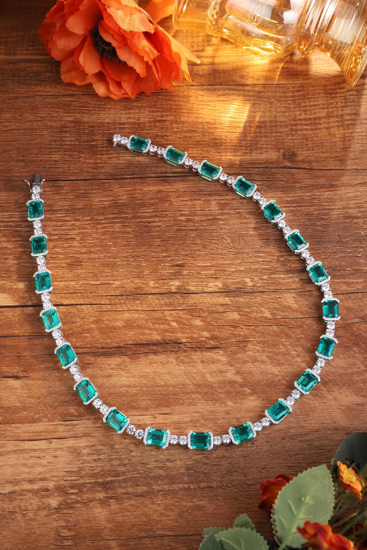 Pirmiana New Fashion 46.67ct Lab Grown Emerald Pendant Necklace S925 Silver Jewelry for Woman Gift Pendants