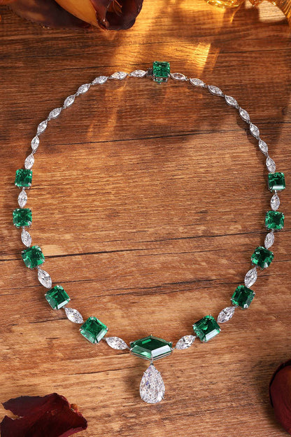 Pirmiana New Fashion 61.68ct Lab Grown Emerald Pendant Necklace S925 Silver Jewelry for Woman Gift Pendants