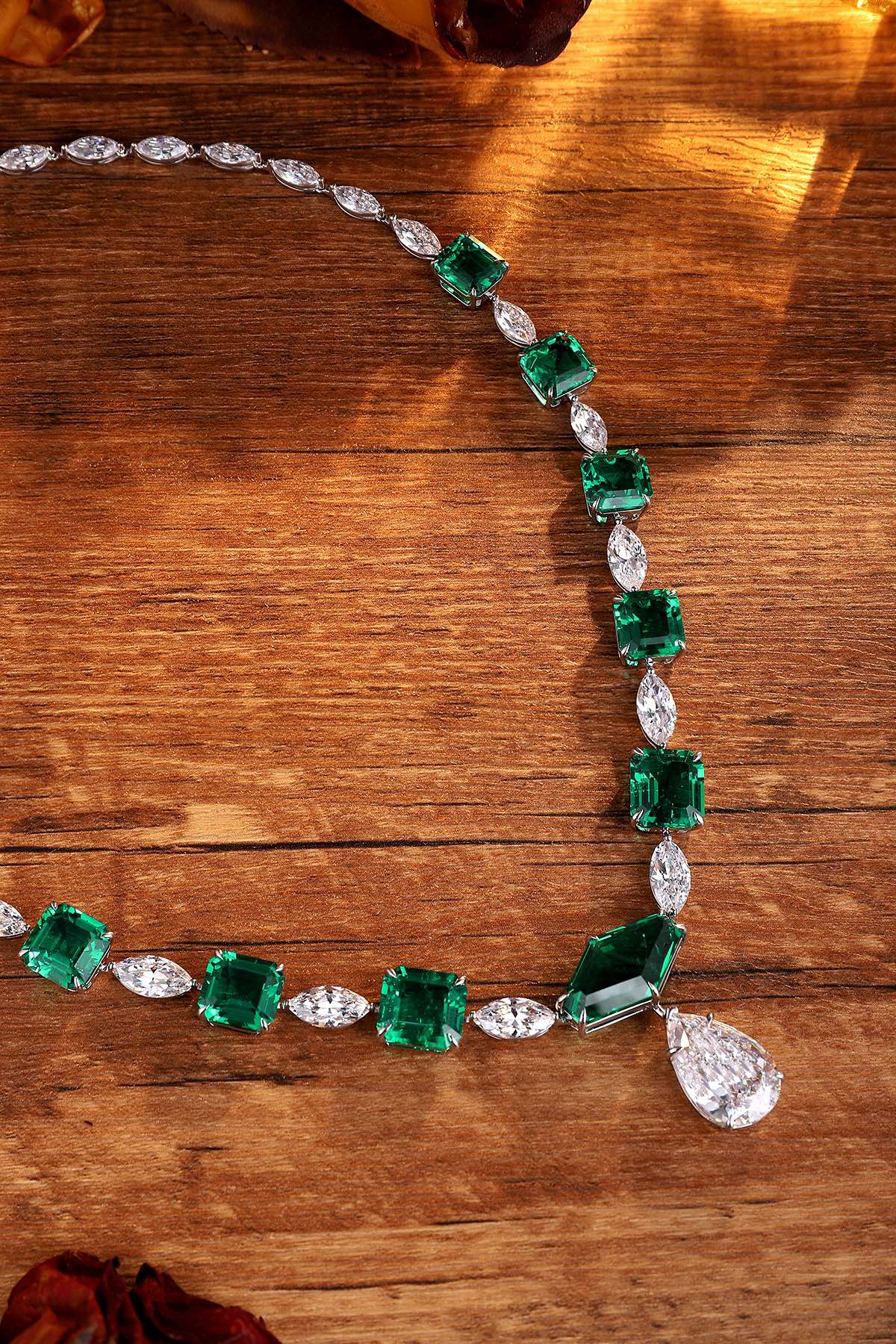 Pirmiana New Fashion 61.68ct Lab Grown Emerald Pendant Necklace S925 Silver Jewelry for Woman Gift Pendants
