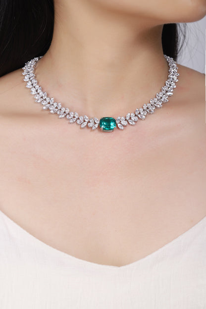 Pirmiana New Fashion 8.37ct Lab Grown Emerald Pendant Necklace S925 Silver Jewelry for Woman Gift Pendants
