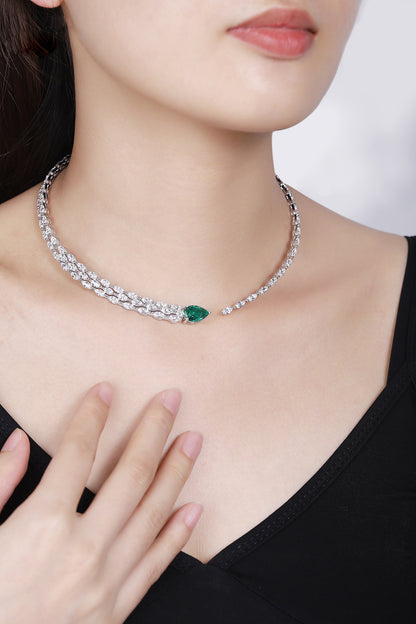 Pirmiana New Fashion 2.99ct Lab Grown Emerald Pendant Necklace S925 Silver Jewelry for Woman Gift Pendants