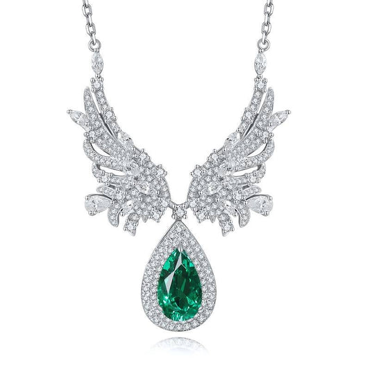 Pirmiana New Fashion 3.25ct Lab Grown Emerald Pendant Necklace S925 Silver Jewelry for Woman Gift Pendants