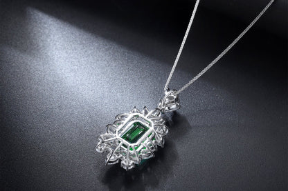 Pirmiana New Fashion 4.63ct Lab Grown Emerald Pendant Necklace S925 Silver Jewelry for Woman Gift Pendants