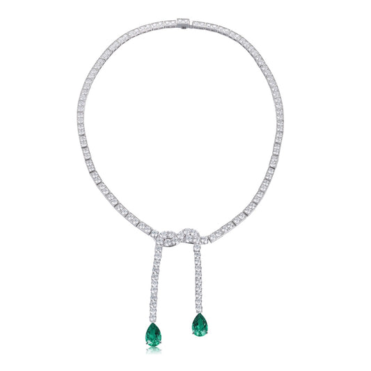 Pirmiana New Fashion 7.9ct Lab Grown Emerald Pendant Necklace S925 Silver Jewelry for Woman Gift Pendants