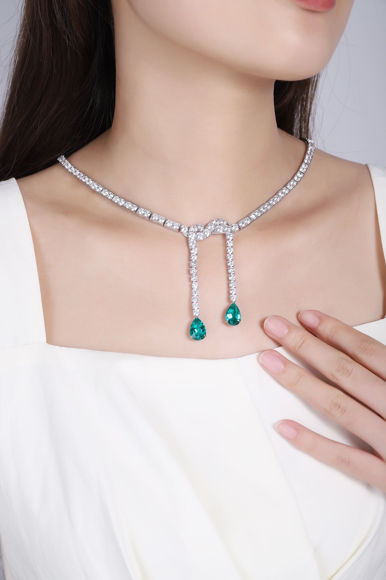Pirmiana New Fashion 7.9ct Lab Grown Emerald Pendant Necklace S925 Silver Jewelry for Woman Gift Pendants