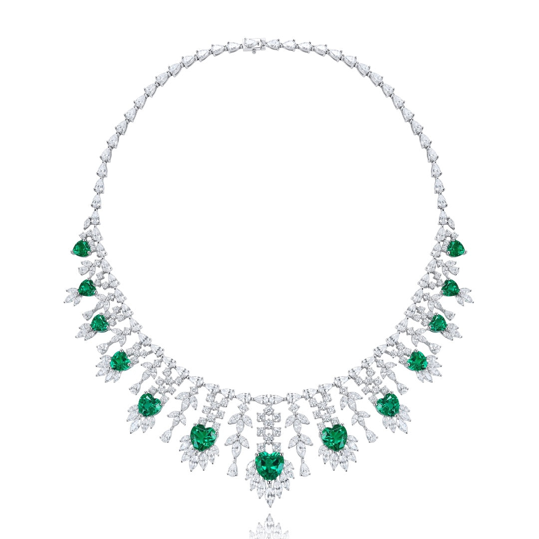 Pirmiana New Fashion 19.54ct Lab Grown Emerald Pendant Necklace S925 Silver Jewelry for Woman Gift Pendants