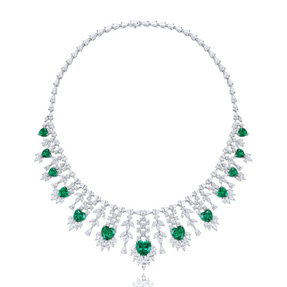 Pirmiana New Fashion 19.54ct Lab Grown Emerald Pendant Necklace S925 Silver Jewelry for Woman Gift Pendants