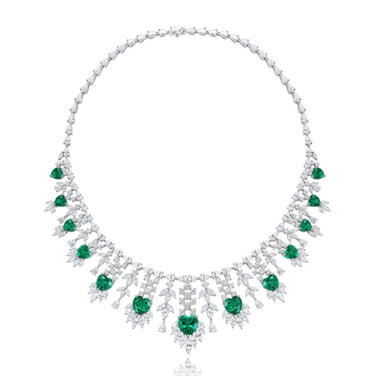 Pirmiana New Fashion 19.54ct Lab Grown Emerald Pendant Necklace S925 Silver Jewelry for Woman Gift Pendants