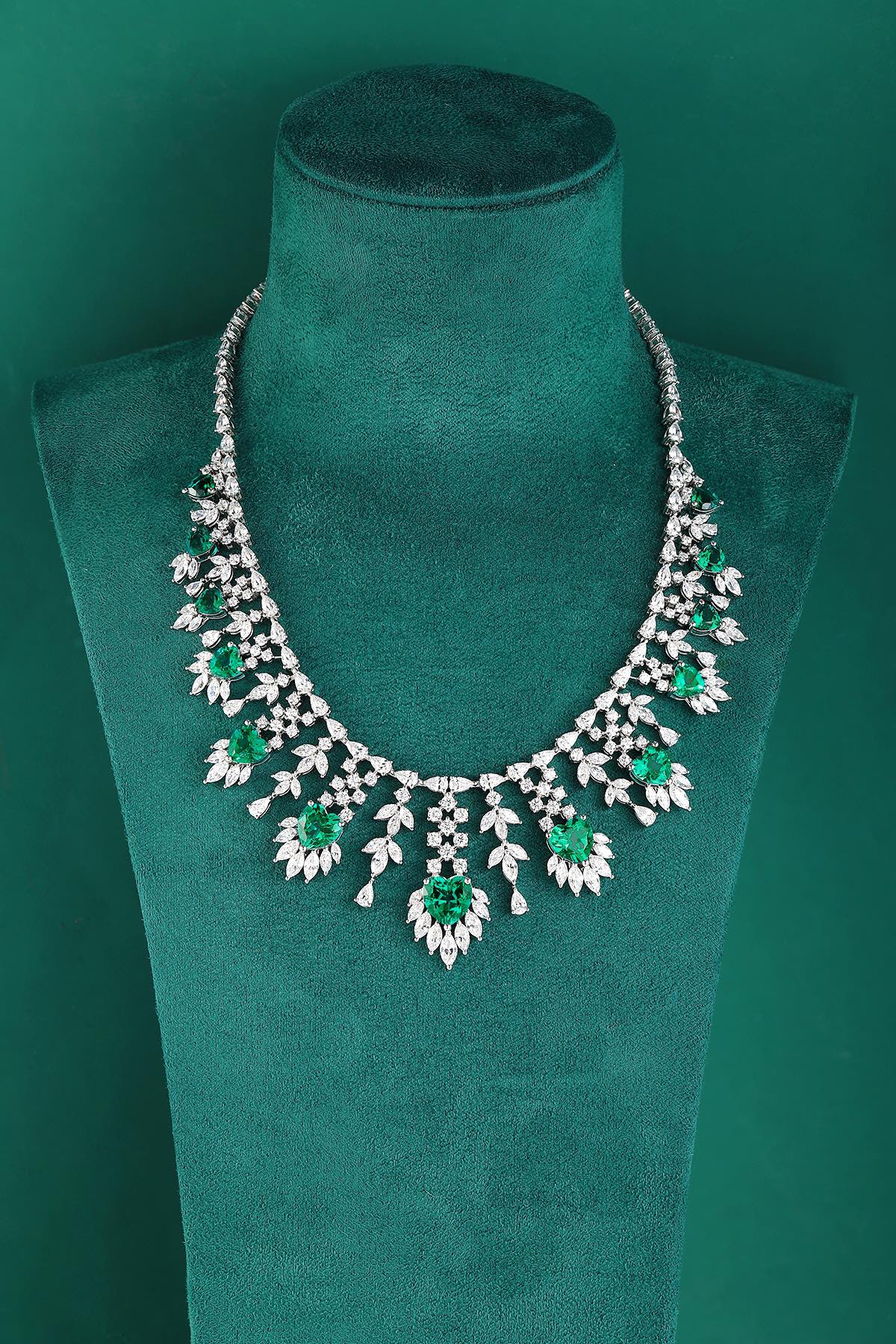 Pirmiana New Fashion 19.54ct Lab Grown Emerald Pendant Necklace S925 Silver Jewelry for Woman Gift Pendants