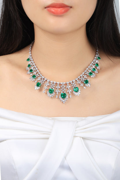 Pirmiana New Fashion 19.54ct Lab Grown Emerald Pendant Necklace S925 Silver Jewelry for Woman Gift Pendants