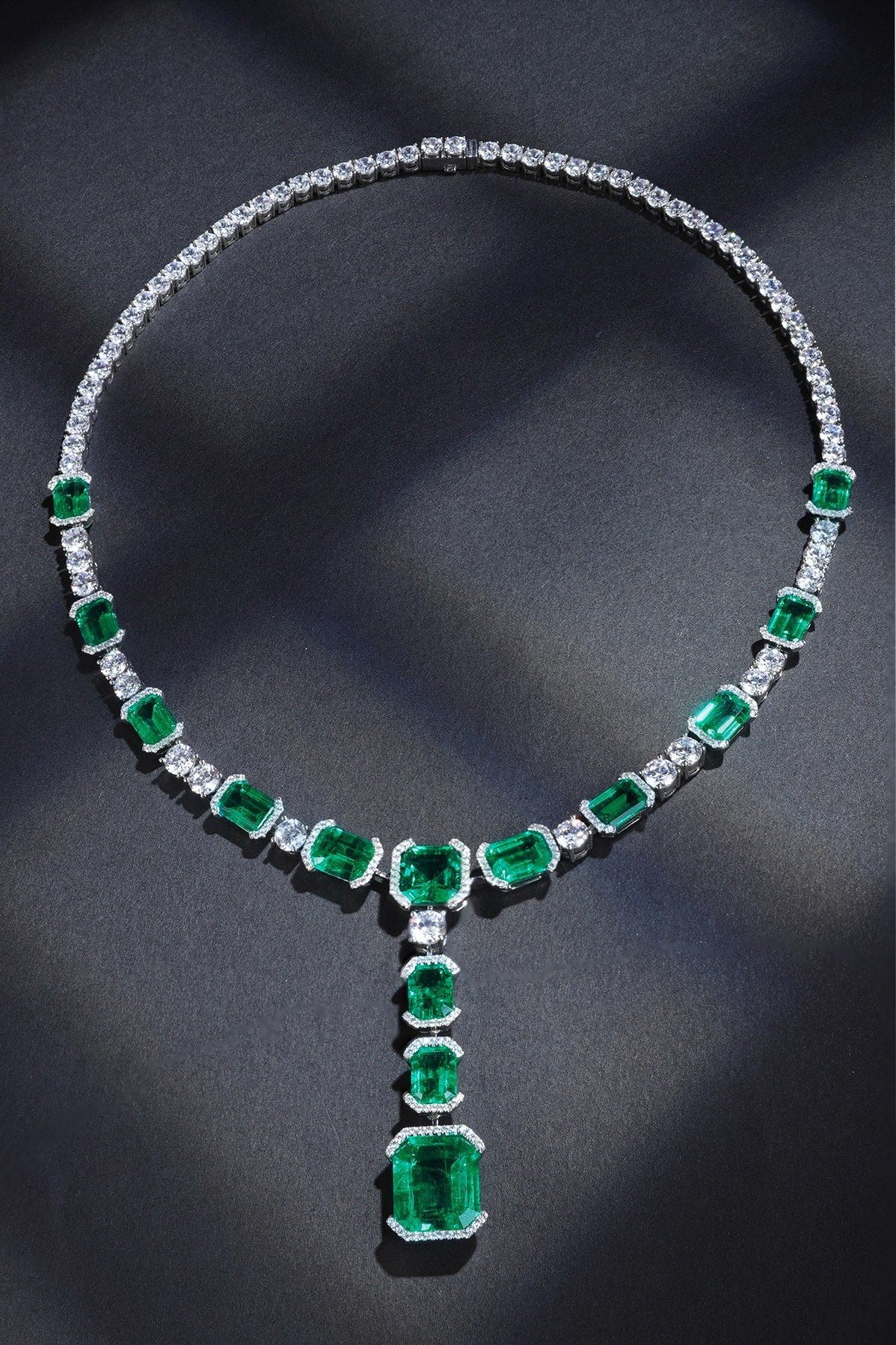 Pirmiana New Fashion 38.35ct Lab Grown Emerald Pendant Necklace S925 Silver Jewelry for Woman Gift Pendants