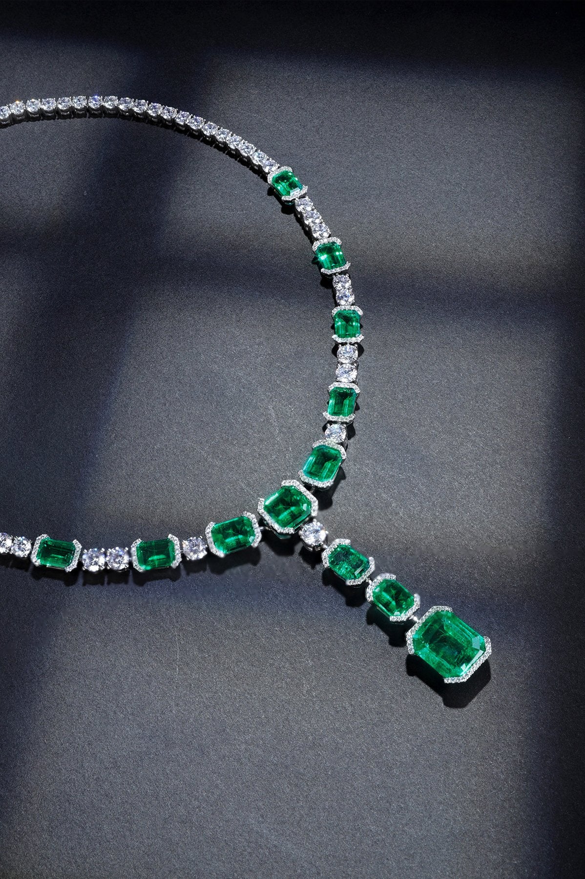 Pirmiana New Fashion 38.35ct Lab Grown Emerald Pendant Necklace S925 Silver Jewelry for Woman Gift Pendants
